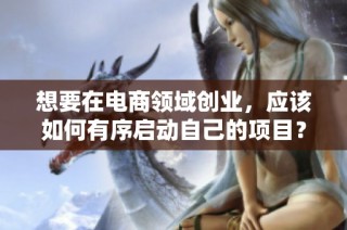 想要在电商领域创业，应该如何有序启动自己的项目？