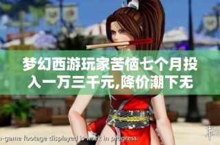 梦幻西游玩家苦恼七个月投入一万三千元,降价潮下无人问津