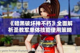 《暗黑破坏神不朽》全面解析圣教军单体技能使用策略与攻略技巧