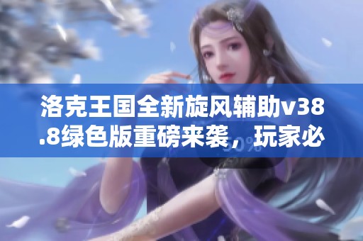 洛克王国全新旋风辅助v38.8绿色版重磅来袭，玩家必备利器！
