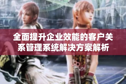 全面提升企业效能的客户关系管理系统解决方案解析