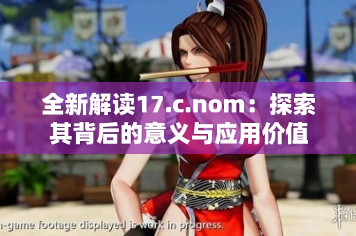 全新解读17.c.nom：探索其背后的意义与应用价值