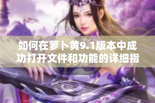 如何在萝卜黄9.1版本中成功打开文件和功能的详细指南