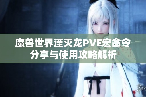 魔兽世界湮灭龙PVE宏命令分享与使用攻略解析