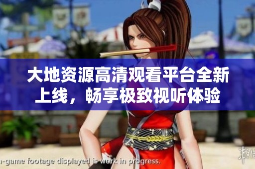 大地资源高清观看平台全新上线，畅享极致视听体验