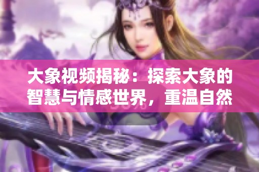 大象视频揭秘：探索大象的智慧与情感世界，重温自然奇迹